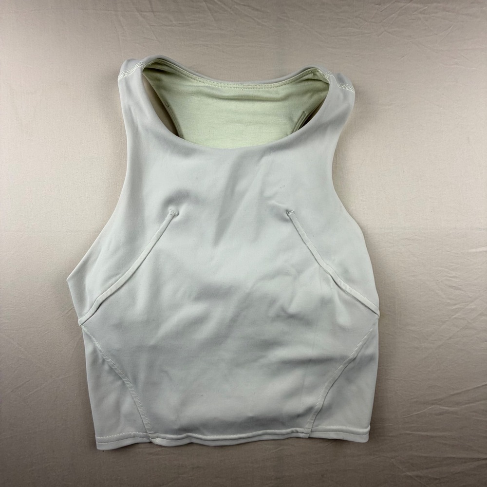 Lululemon Everlux High-Neck Train Bra Women 2 White Racerback LW1DC1S 0077